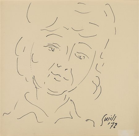 VIRGILIO GUIDI (1891-1984)Ritratto della Baronessa Graff, 1972 Pennarelli su...