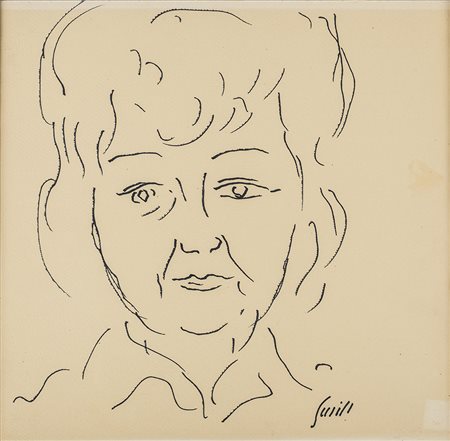 VIRGILIO GUIDI (1891-1984)Alla Baronessa Graff, 1972 Pennarelli su cartoneCm...