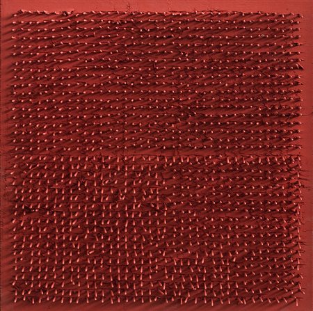 BERNARD AUBERTIN (1934-2015)Tableau Clous, 1970 Chiodi e pittura su tavolaCm...