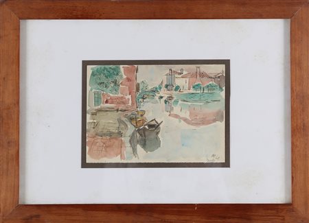 VELLANI MARCHI MARIO (1895 - 1979) Torcello. Acquarello su carta. Cm 24,00 x...