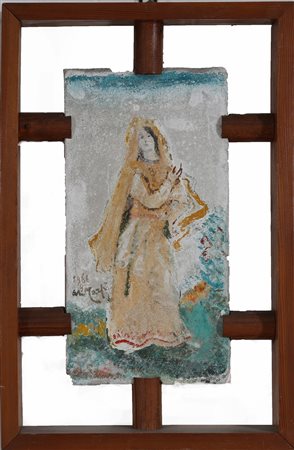 CARPI ALDO (1886 - 1973) Ritratto di donna, . 1966. tecnica mista su pietra....