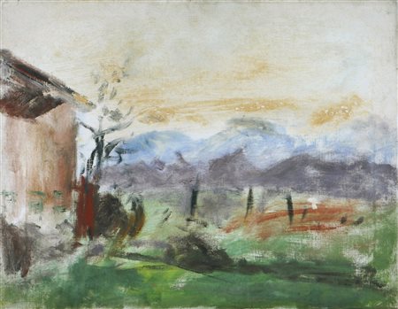 TALLONE GUIDO (1894 - 1967) Paesaggio di Alpignano. 1953. Olio su tela. Cm...