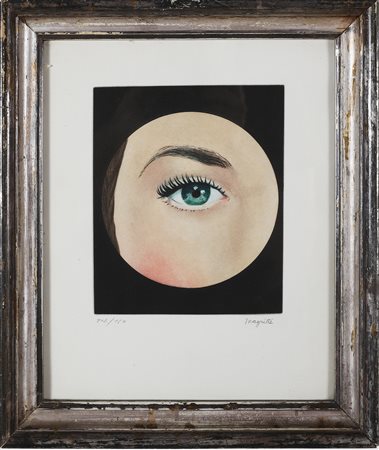 MAGRITTE RENE' (1898 - 1967) L'Oeil. 1969. Acquaforte a colori. Cm 22,50 x...