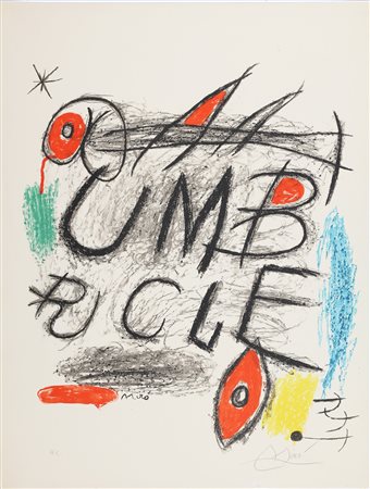 MIRO' JOAN (1893 - 1983) Poster per il film Umbracle. 1973. Litografia. Cm...