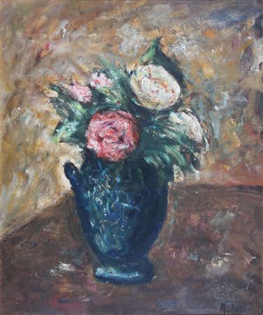 TOSI ARTURO (1871 - 1956) Vaso di fiori. Olio su tavola. Cm 50,00 x 60,00....