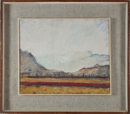 TOSI ARTURO (1871 - 1956) Paesaggio di Rovetta. Olio su tela. Cm 60,00 x...