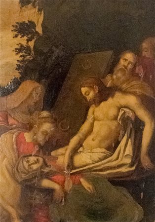 Scuola emiliana, metà XVI secolo Deposizione di Cristo nel sepolcro Olio su...
