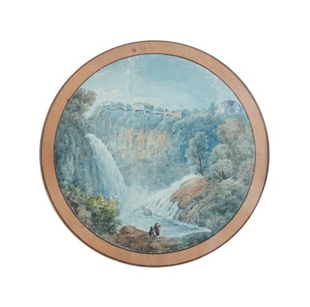 Artista anonimo della fine del XVIII secolo, Le cascate di Tivoli e La grotta...