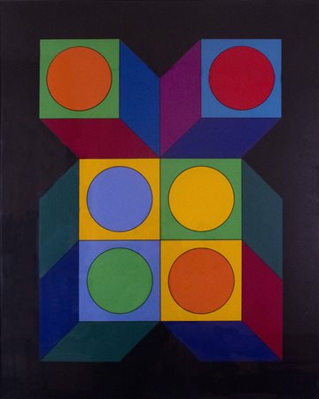 Victor Vasarely (Pécs 1906 - Parigi 1997), Xico 3, 1973. Serigrafia a colori,...