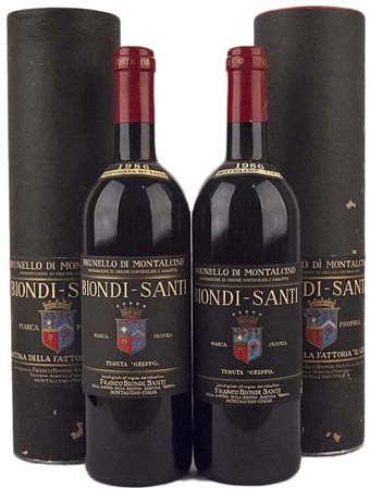 Brunello di Montalcino 1986, Biondi Santi ( Tot. 2 bt 0,75 lt.) With original...