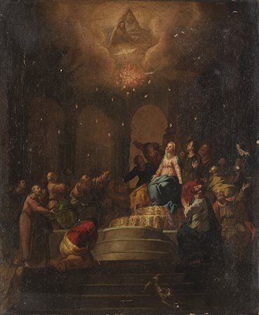 Ludovico Antonio Imperiali Lercari, secolo XVIII "La pentecoste" olio su tela...