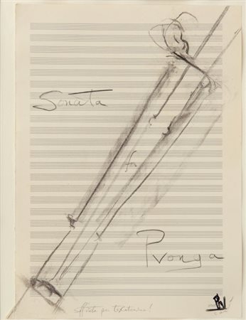 PHILIP CORNER (1933-) Sonata Pvongamatita su spartito cm 32,5x23,5firmato in...