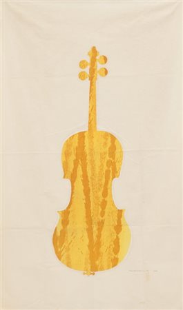MOORMAN CHARLOTTE (1933-1991) Cello giallo 1983serigrafia su tela cm...