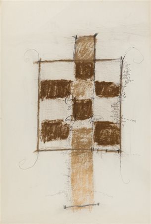 MAGDALO MUSSIO (1925-2006) 3-2-1matita e pastello su carta cm...