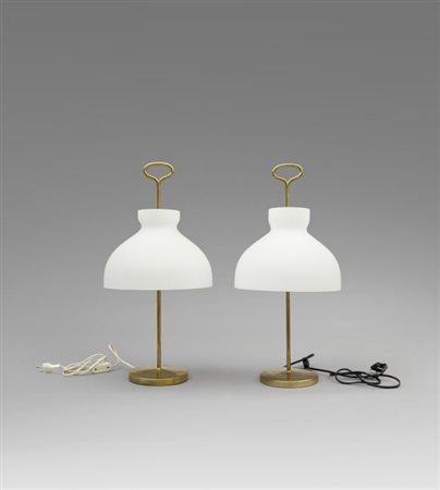 IGNAZIO GARDELLA Due lampade da tavolo "Arenzano" per AZUCENA, 1956. Ottone,...