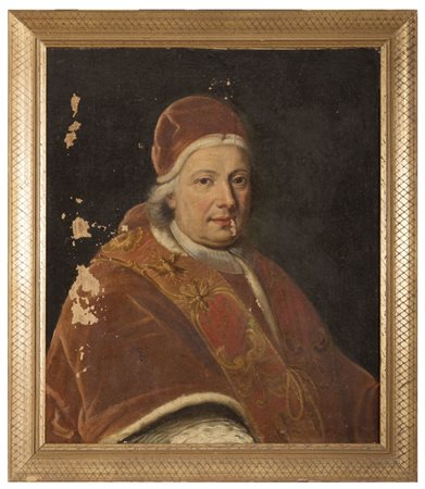 PITTORE ITALIANO XVIII SECOLO Papa Clemente XIII Olio su tela cm 70 x 60...