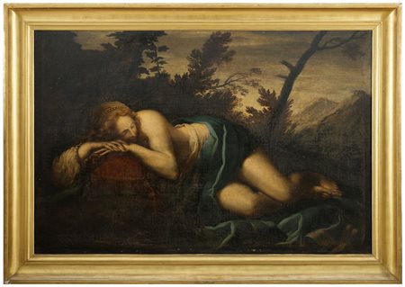 PITTORE ITALIANO INIZI XVII SECOLO Venere addormentata Olio su tela cm 105 x...