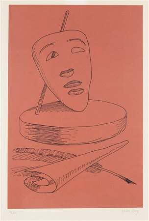 Ray Man (1890-1976), Senza titolo, litografia a colori, cm 70,5x50,5 firmato...