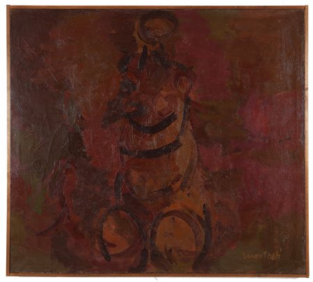 MORLOTTI ENNIO (1910 - 1992) Studio di nudo. . 1967. Olio su tela. Cm 90,00 x...