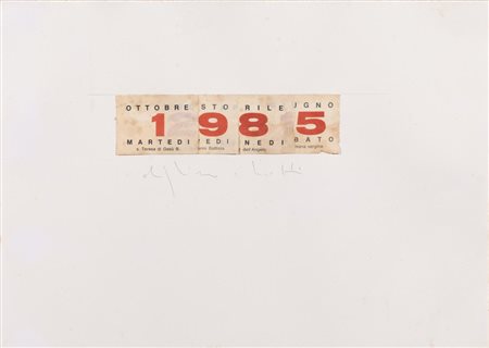 ALIGHIERO BOETTI(Torino 1940 - Roma 1994)Calendariocollage e matita su carta,...