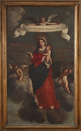 ARTISTA DEL XVIII SECOLO Madonna con il Bambino. Olio su tela. Cm 66,00 x...