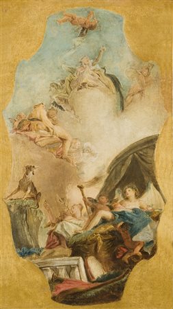 LORENZI FRANCESCO (1720 - 1787) Trionfo. Olio su tela. Cm 36,00 x 62,00. ....