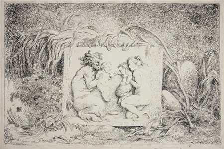 Jean-Honoré Fragonard La famiglia del satiro.1763Acquaforte. mm 143x212....