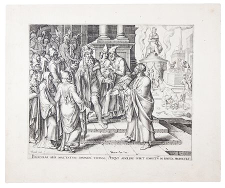 Philips Galle Storie di Elia e dei sacerdoti di Baal.1567Bulino. mm...