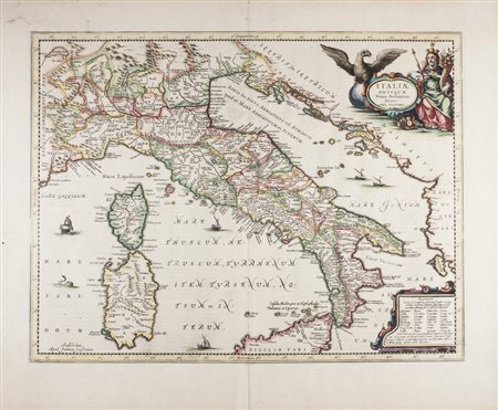Johannes Janssonius Italiae antiquae nova delineatio.1660 ca.Incisione in...