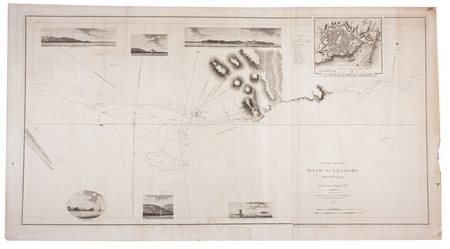 John Knight Lotto di due carte nautiche di Livorno.17971) Chart of the road...