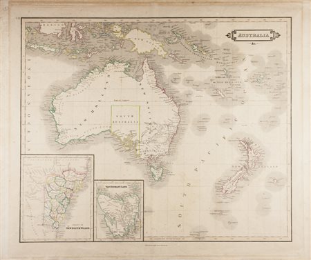 William Lizars Australia.1835Incisione in acciaio con coloritura dei confini....