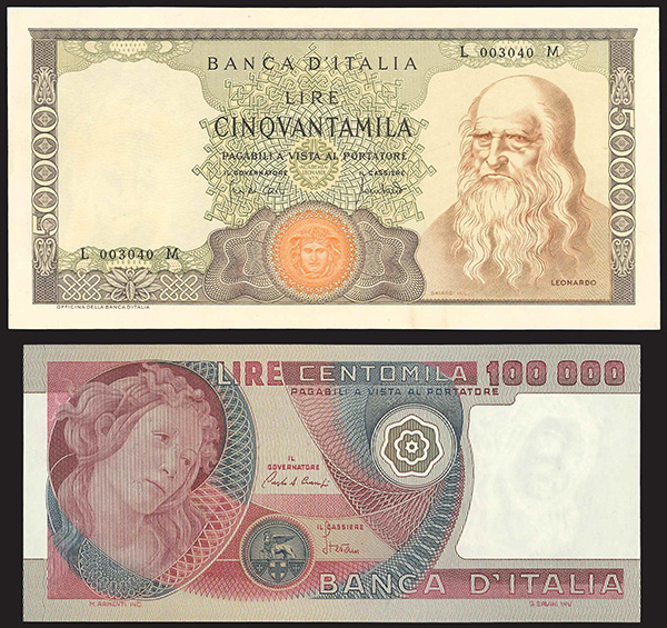 ITALIA LIRE 50.000 LEONARDO DECRETO 16/05/1972 