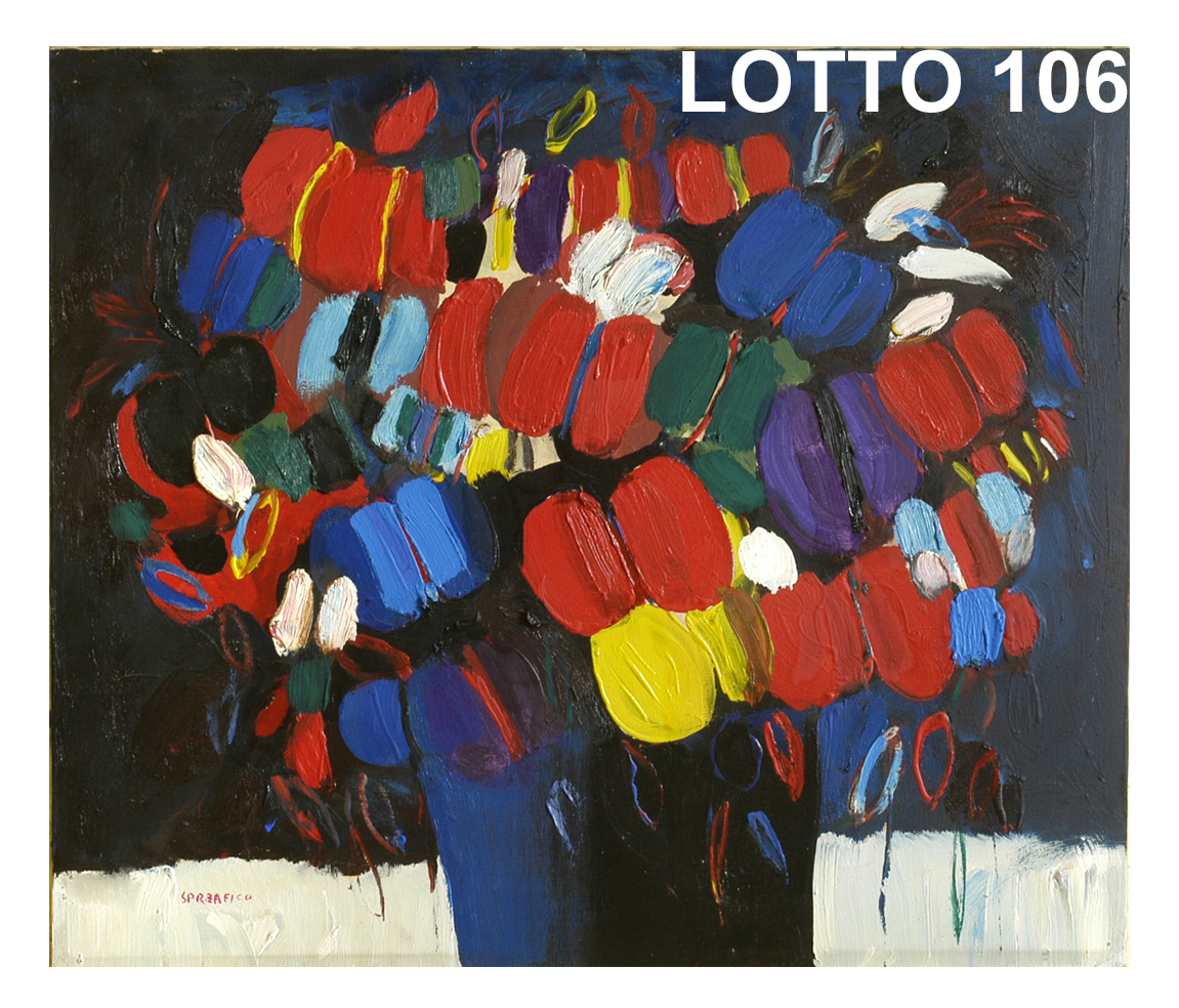 LEONARDO SPREAFICO (1907 1974) DIPINTO OLIO SU TELA RAFF. VASO DI