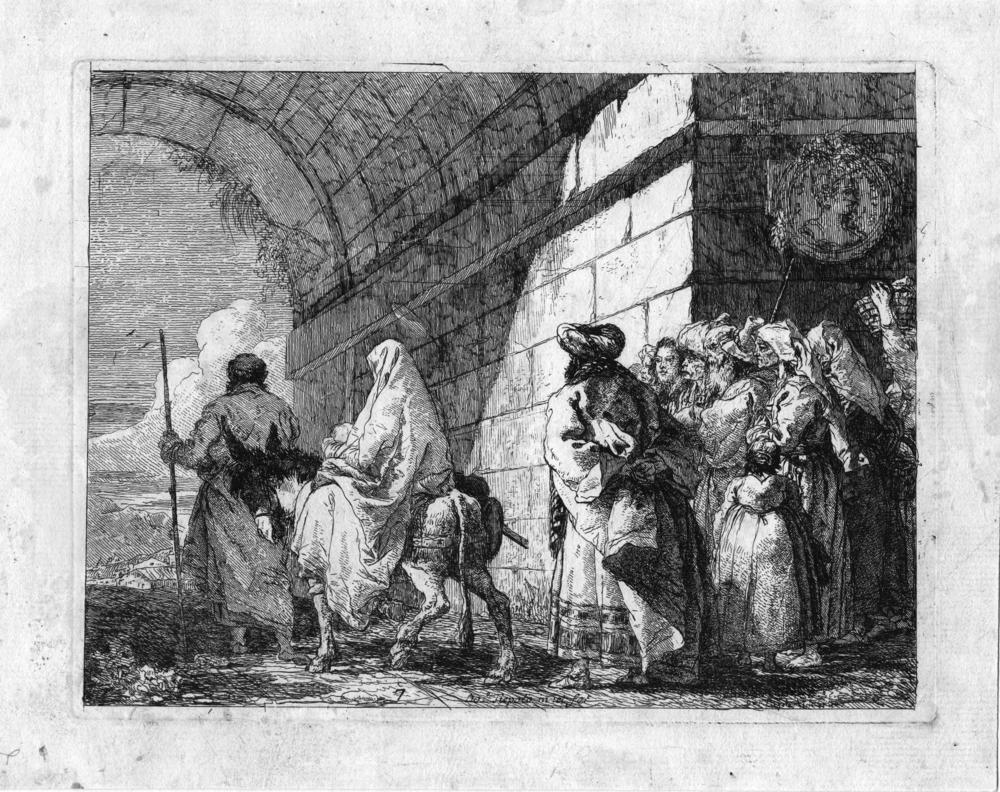 Tiepolo Giandomenico LA SACRA FAMIGLIA ESCE DALLA CITTÀ Acquaforte e