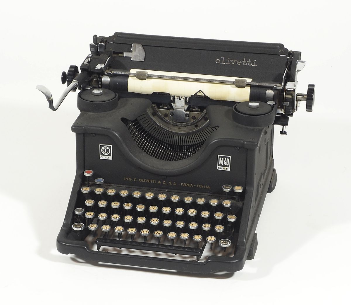 Olivetti: macchina da scrivere modello M40 in ghisa. Anni '40