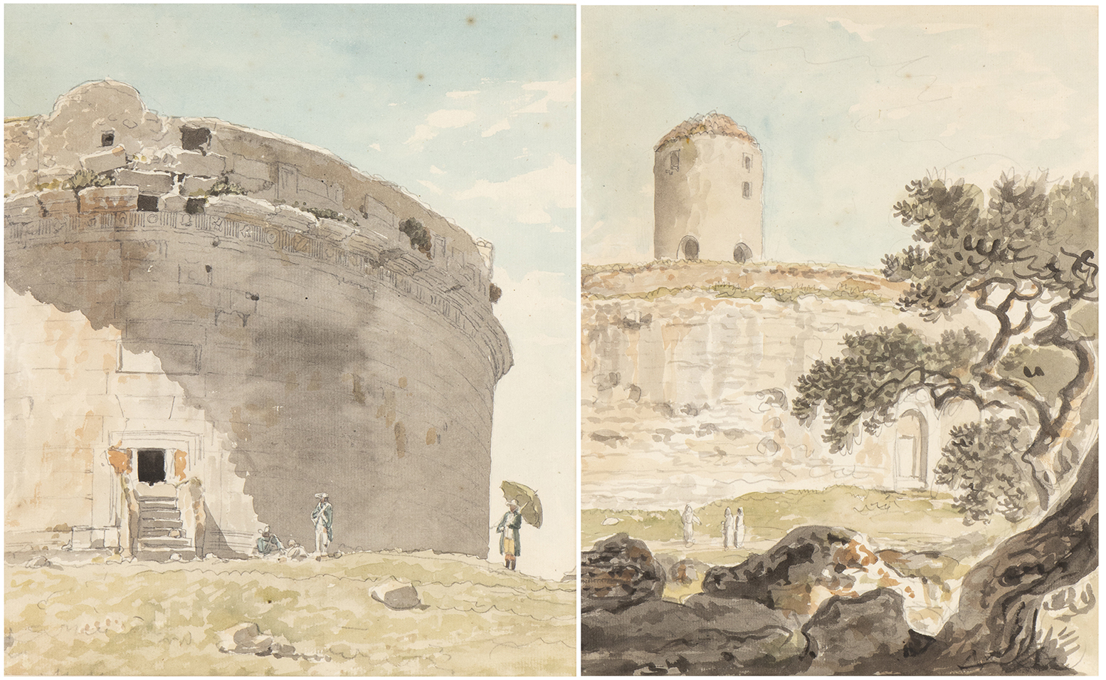 A. Il Mausoleo di Sempronio Atratino a Gaeta. Il disegno si presenta