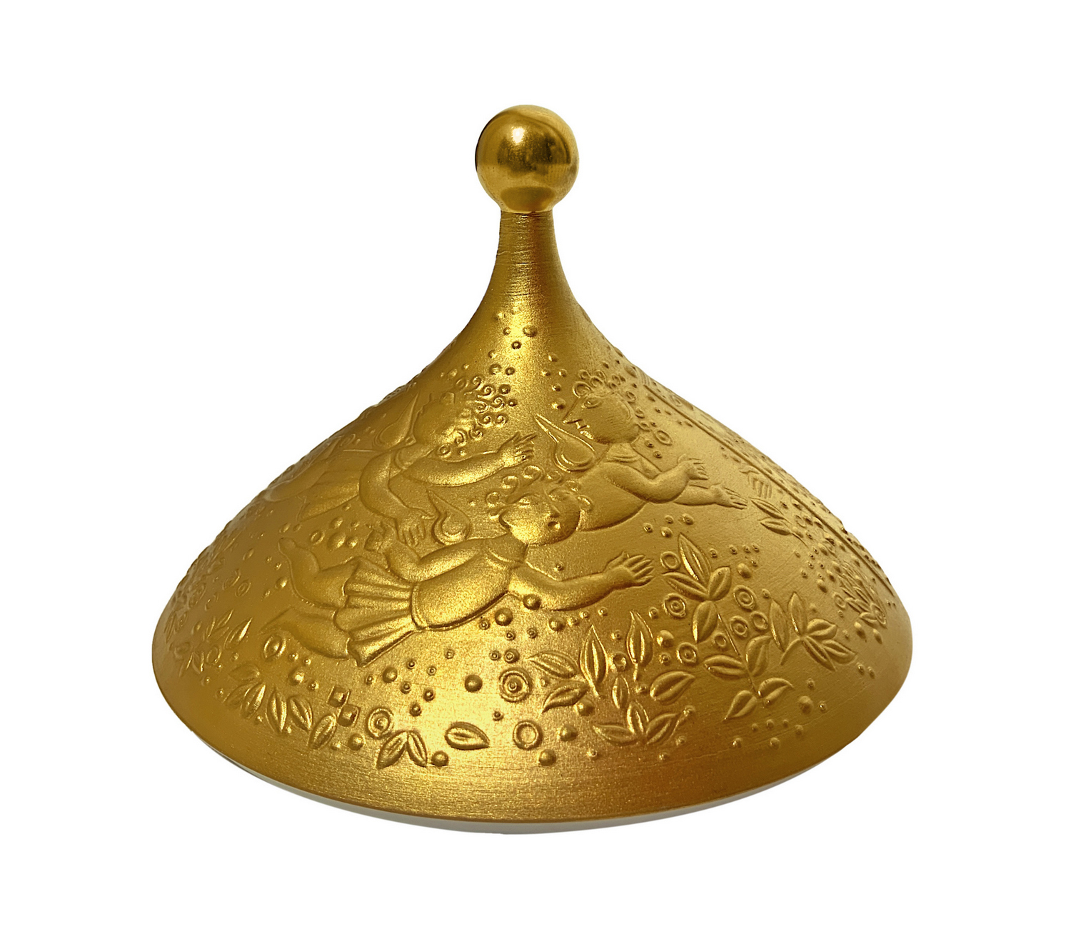 Zuccheriera in porcellana bianca. con rivestimento prezioso in oro, che