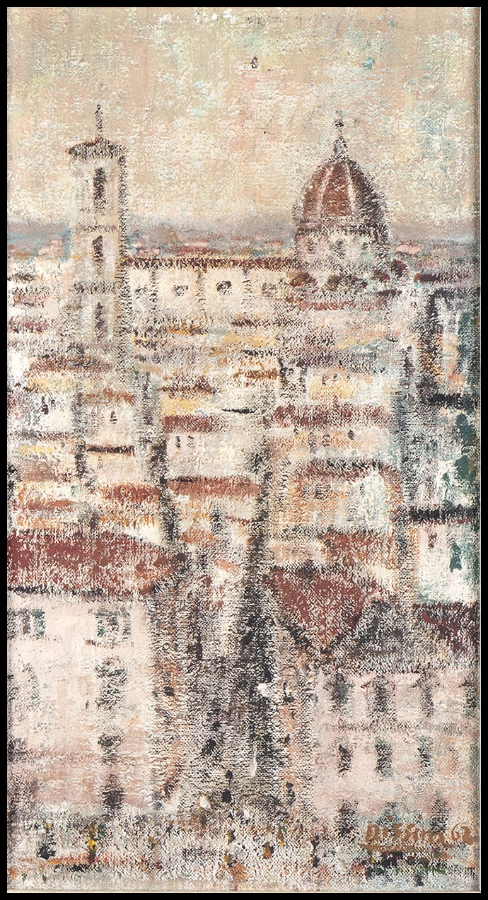 Renzo Nissim (Firenze, 1915 Roma, 1997) Firenze con cattedrale, 1963