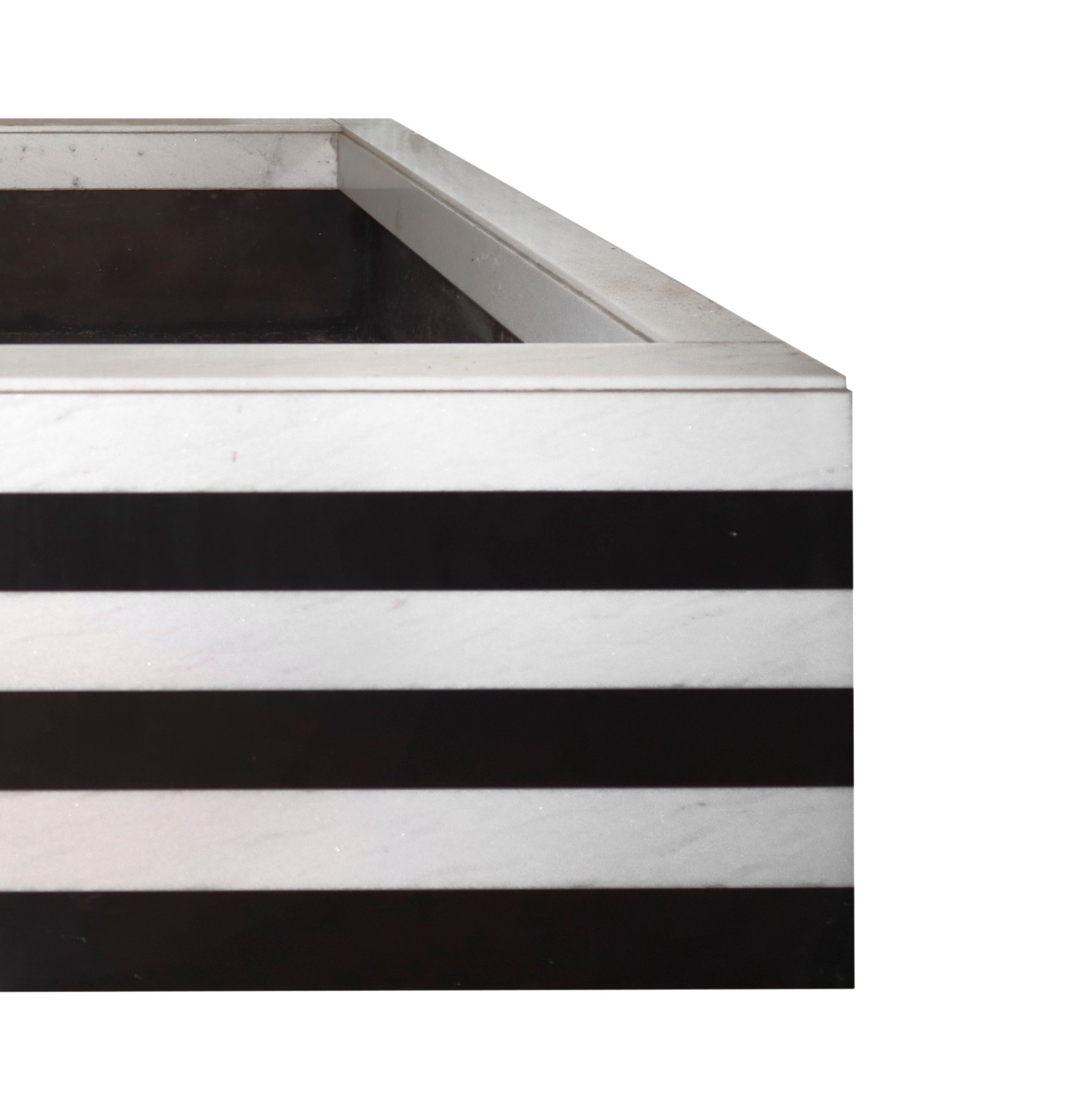 Fioriera Quadrata Svasata Nero Lucido - 37x27 Cm - Grande, Per Interni/Esterni, 2 Pezzi