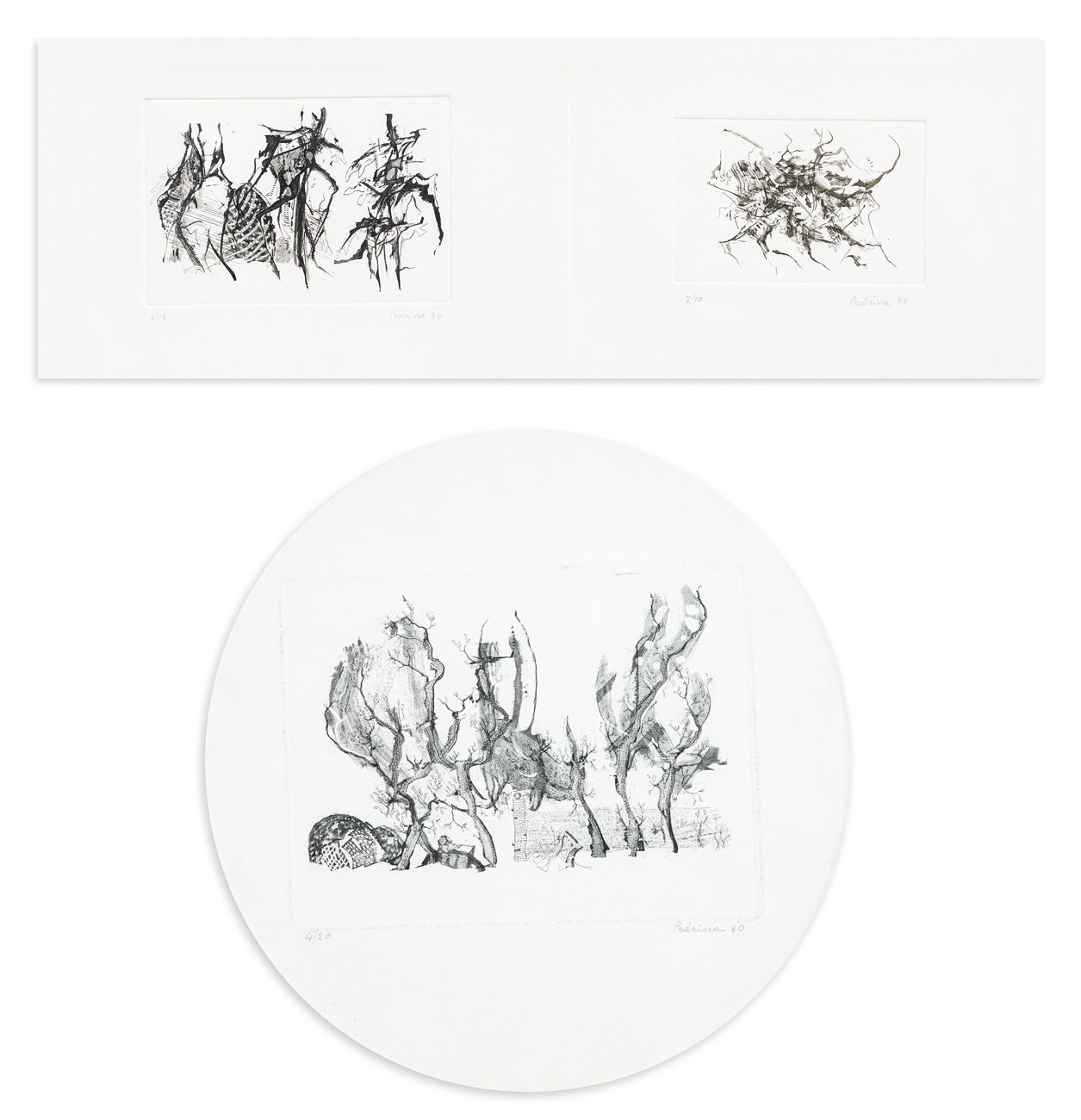 FRANCO PEDRINA (19342017) Lotto unico di 3 acqueforti Studio d