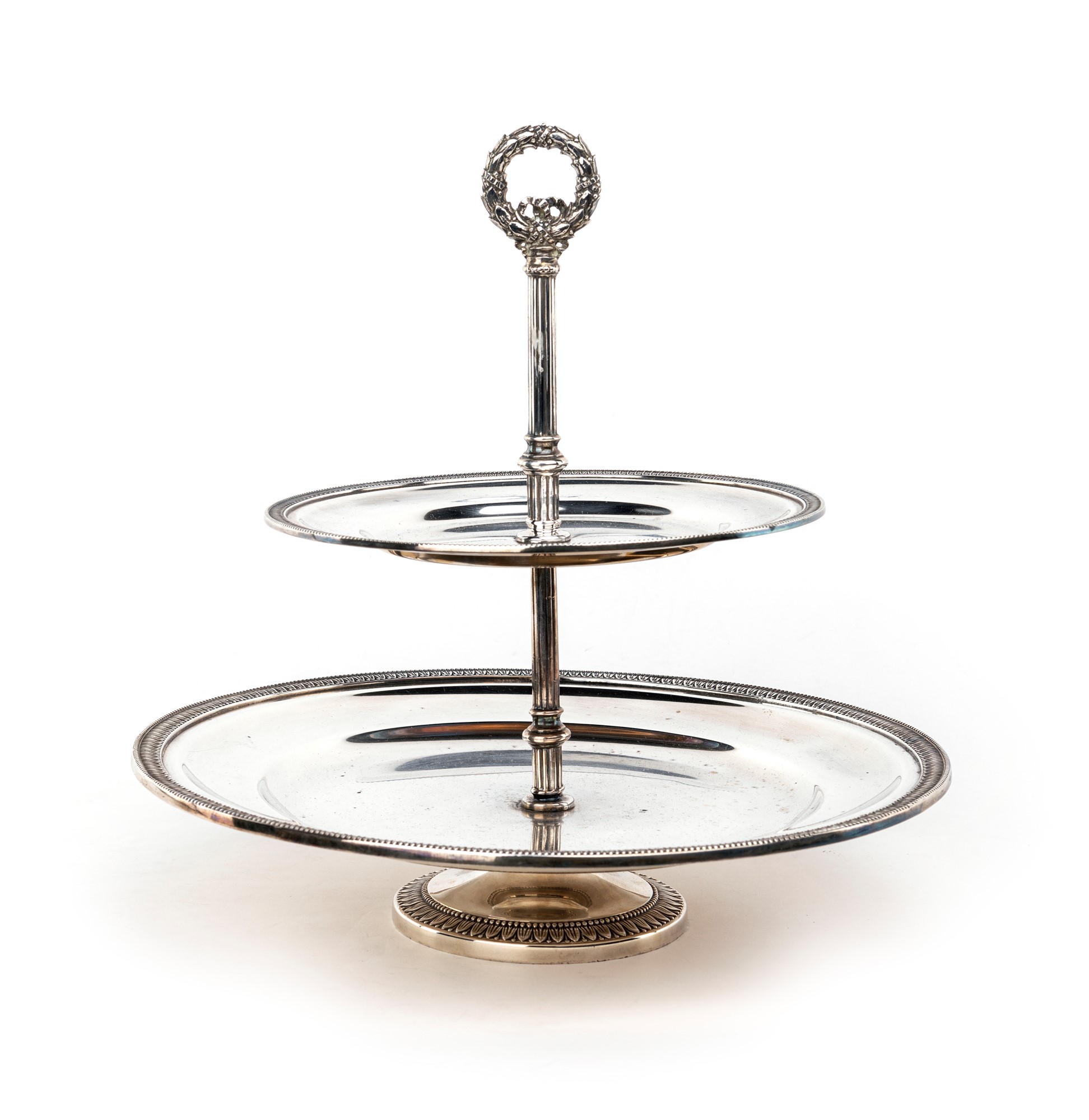 Spetebo Alzata Decorativa In Alluminio 3 Ripiani – 45 Cm, Color Argento, Stile Vintage