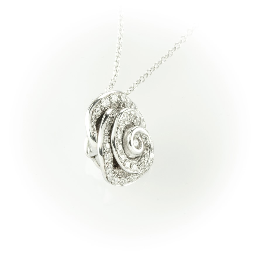 Yazilind Collana Oro Rosa Con Pendente Fiore E Zirconia Cubica – Gioiello Moda Brillante Per Donne E Ragazze, Catena 45+5 Cm