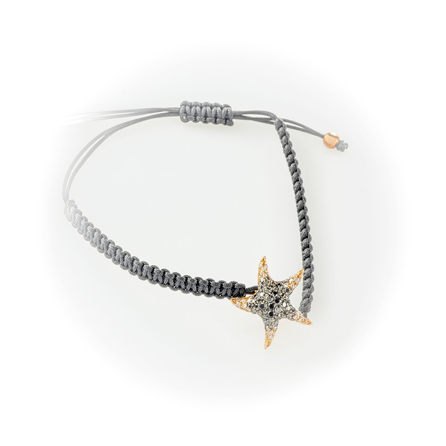 Bracciale Shamballa Nero Regolabile Con Cristallo Bianco - Crystalique Unisex, Cordino E Perline, 7-13 Cm