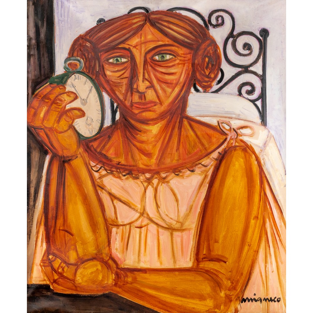 GIUSEPPE MIGNECO, Olio su tela Trionfante Benedetto Casa d'Aste