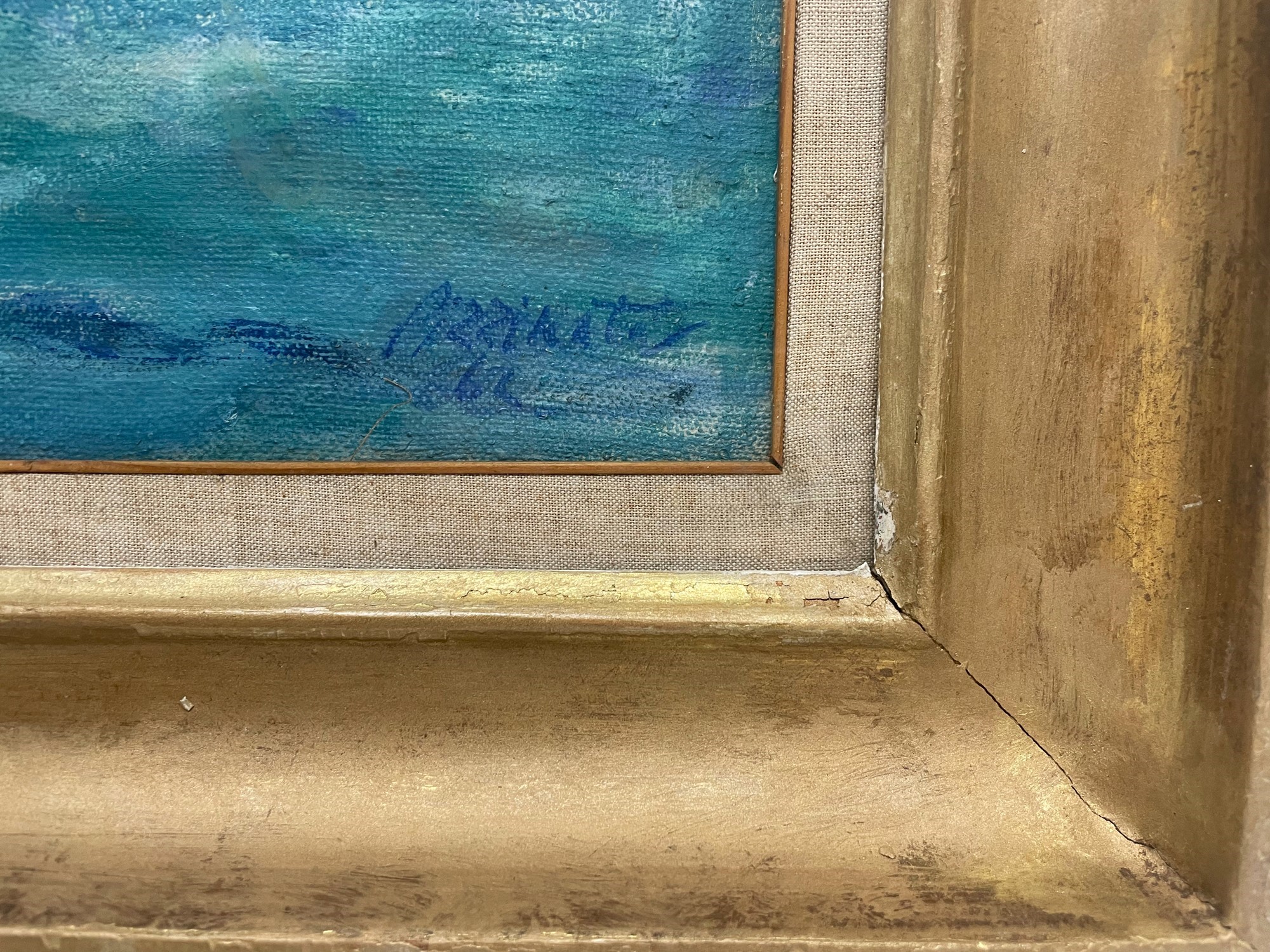 ARMANDO PIZZINATO. Painting ''MARINA JONICA'' Viscontea Casa d'Aste