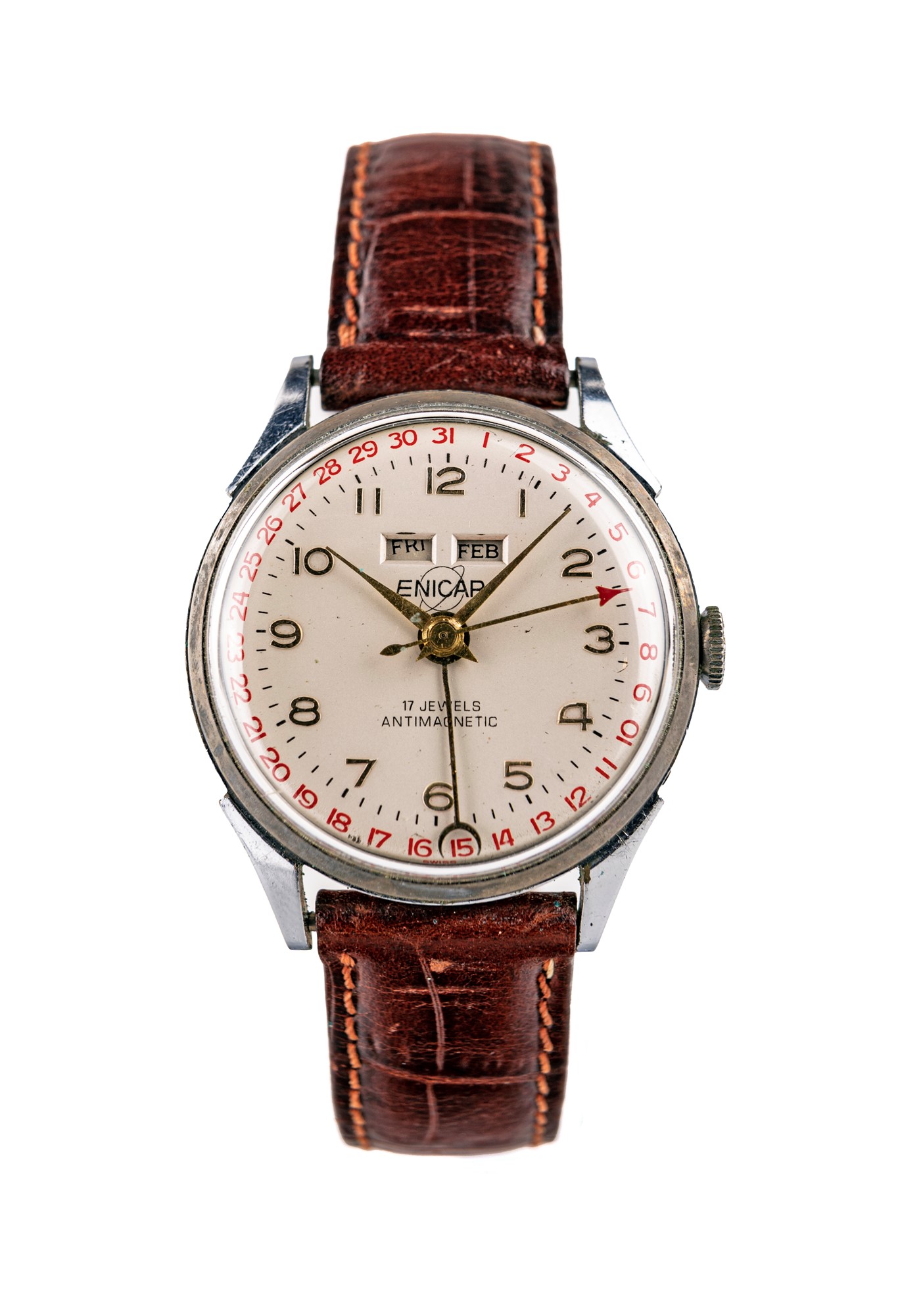 Kiesenberg Orologio Uomo 1966 Design Vintage: Quadrante Bersaglio E Freccette, Acciaio, 40mm