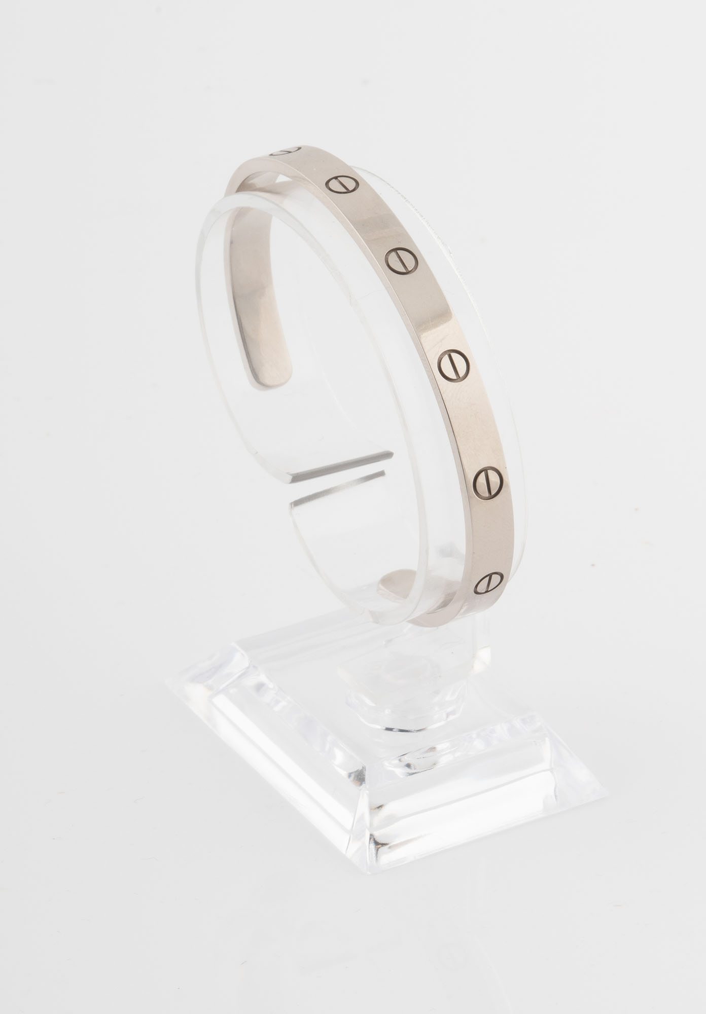 Bracciale Rigido Aperto Love Forever – Placcato Oro Bianco – Regolabile 73 Mm – Regalo Per Donne Uloveido