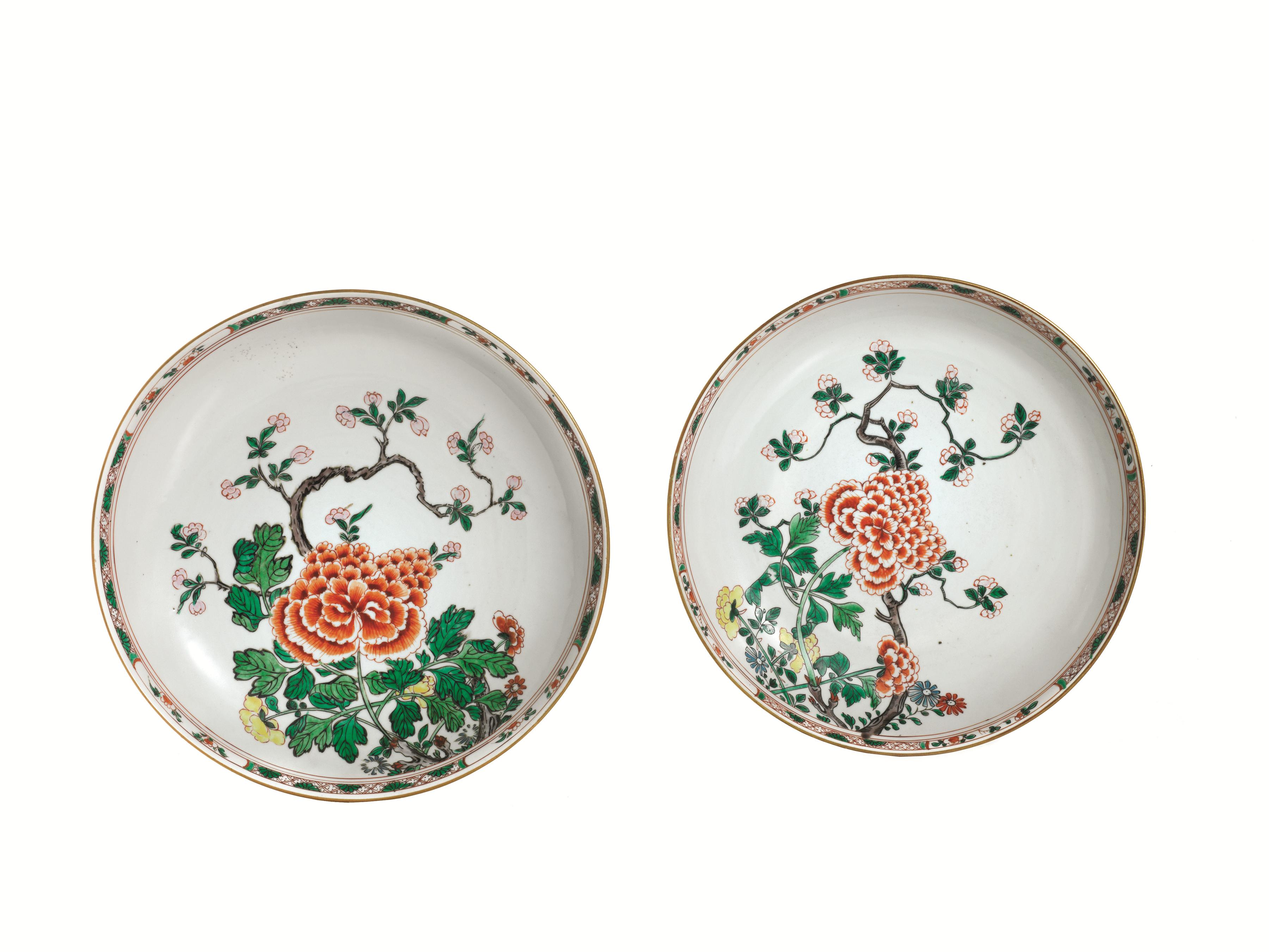 COPPIA DI PIATTI, CINA, DINASTIA QING, SEC. XVIII, PERIODO KANGXI in