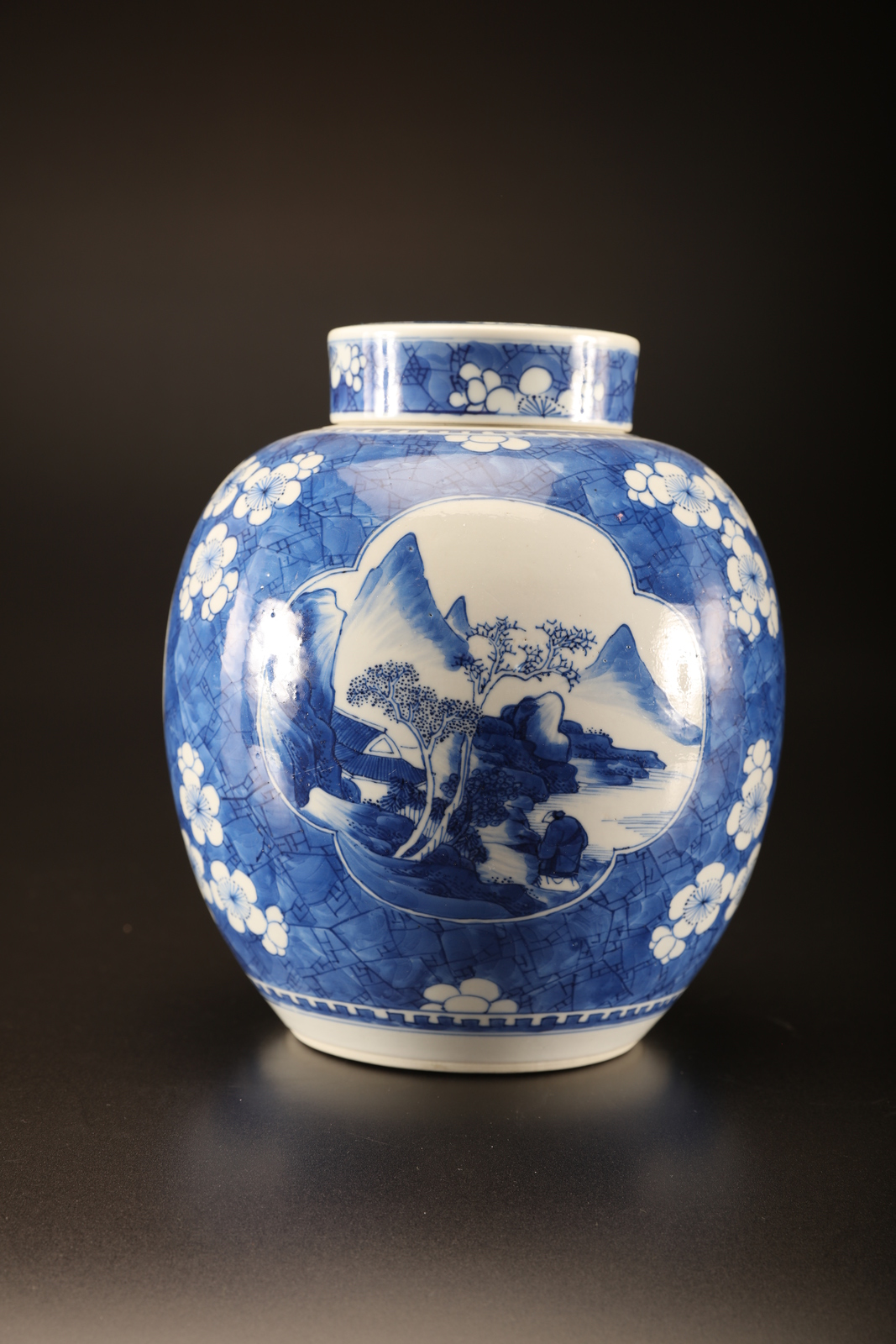 Vaso Da Parete In Ceramica Vintage Blu E Bianco | Stile Cinese Con Foro Per Appenderlo | Decorazione Murale Per Fiori Secchi O Composizioni | A01