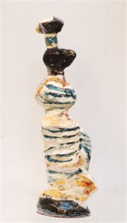 Fiume Salvatore Comiso 1915 Milano 1997 "Somale" scultura in ceramica...